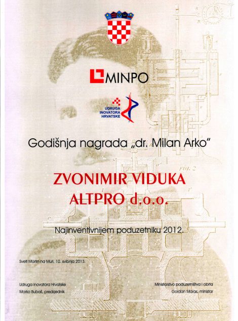 Altpro_Godišnja nagrada Milan Arko 2012